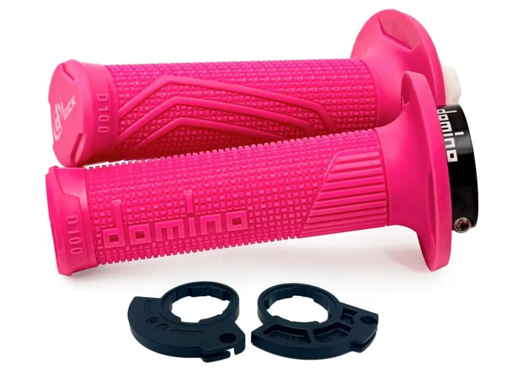 Gripy LOCK-ON D100 (offroad) délka 125/130 mm (2 vačky), DOMINO růžové Super Cena