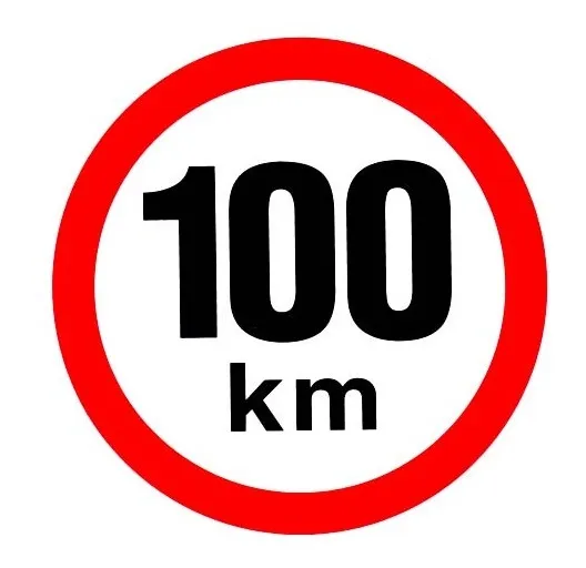 Výprodej Samolepka omezení rychlosti 100 km/hod z retroreflexní fólie D=150mm