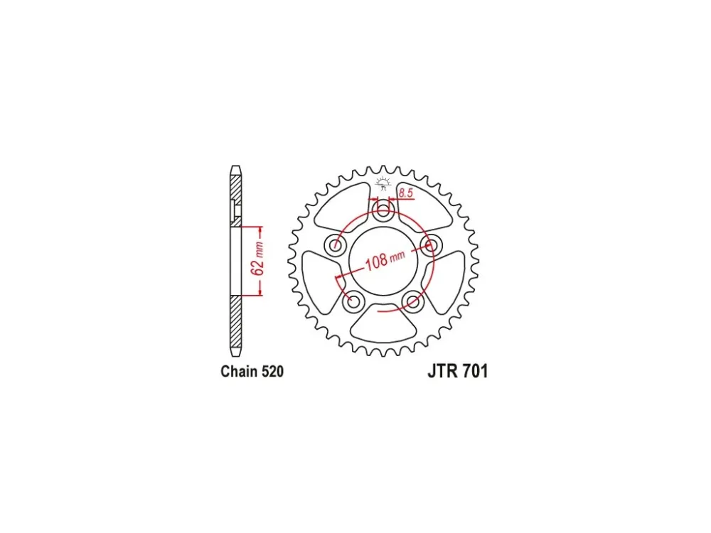 Top Prodej JT JTR701.42 Zadní kolečko (rozeta), 42 zubů, 520 APRILIA RS 125 93-05