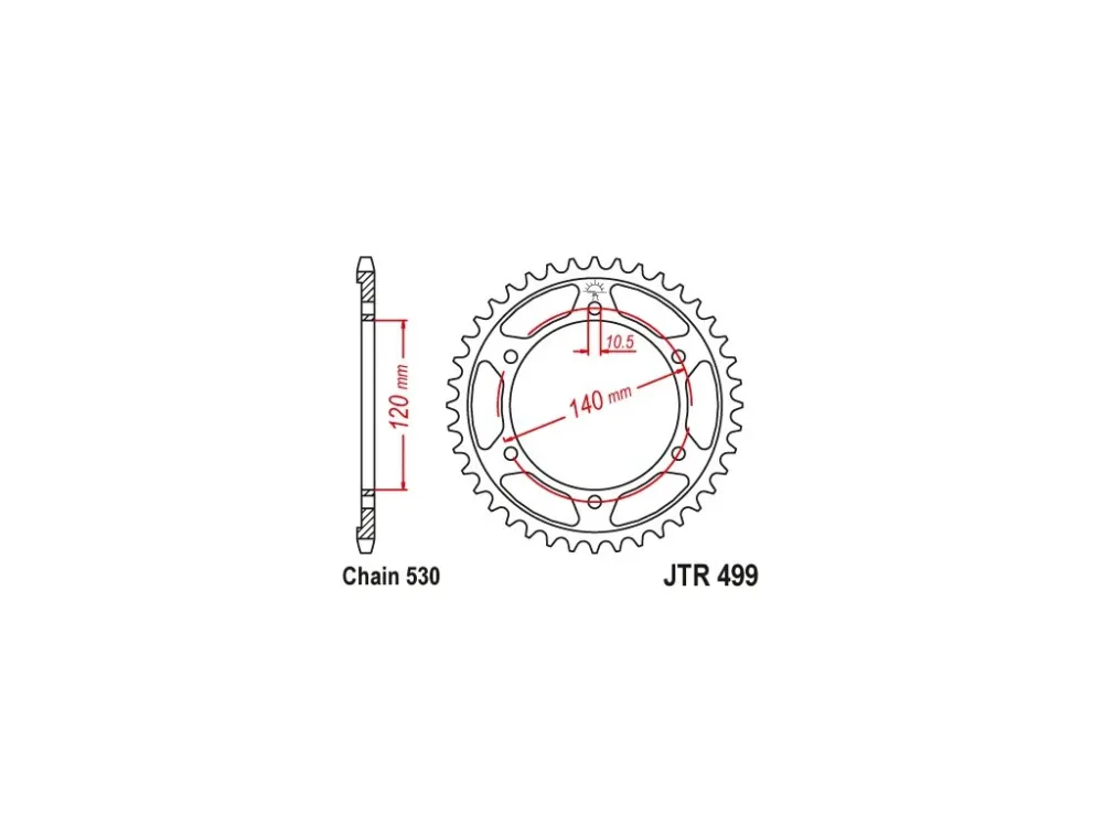 JT JTR499.38 Zadní kolečko (rozeta), 38 zubů, 530 SUZUKI GSXR 1300 (99-07) Novinka