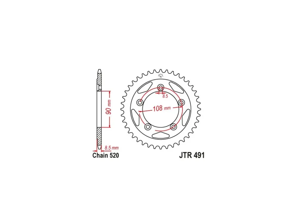 Akce JT JTR491.40 Zadní kolečko (rozeta), 40 zubů, 520 DUCATI 750 PASO 86-90, 906 PASO 90-93