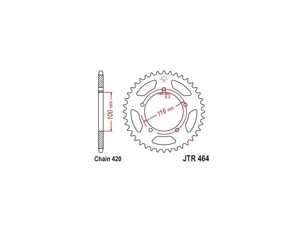 Autentický JT JTR464.50 Zadní kolečko (rozeta), 50 zubů, 420