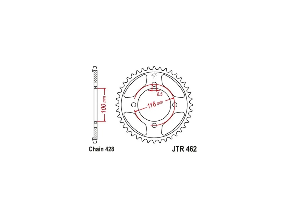 Pouze Dnes JT JTR462.52 Zadní kolečko (rozeta), 52 zubů, 428