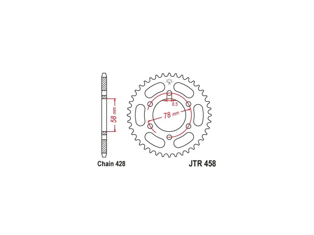 JT JTR458.38 Zadní kolečko (rozeta), 38 zubů, 428 Zlevněný