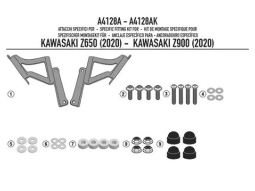 Nová Kolekce Kappa A4128AK montážní sada pro 4128SK pro KAWASAKI Z 650 -20, KAWASAKI Z 900 -20