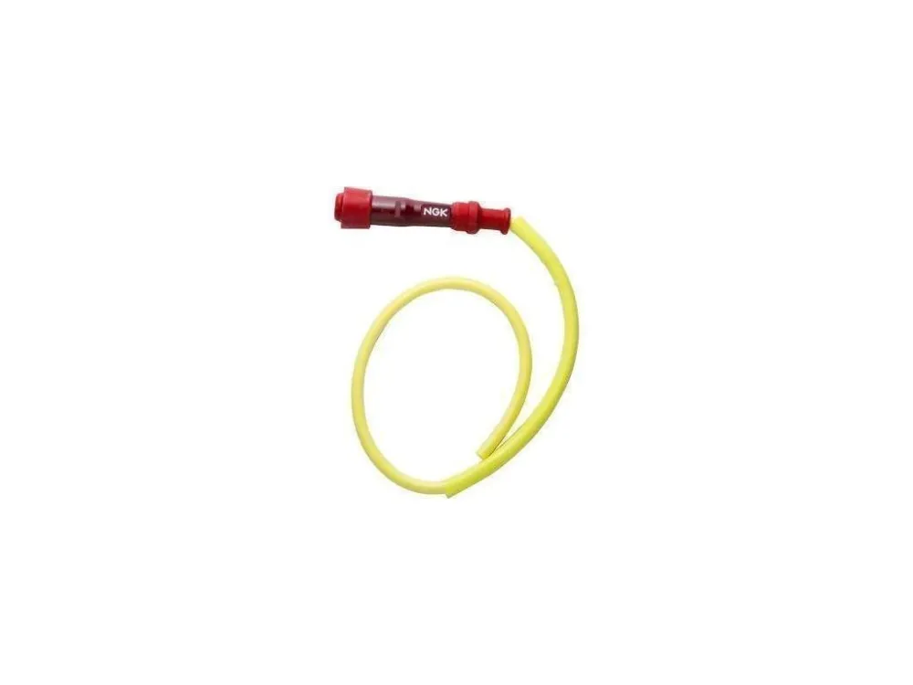 Akce NGK koncovka zapalovací svíčky (fajfka) ebonitová, rovná barva červená kabel 50 cm barva ž