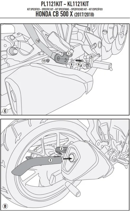 Pouze Dnes Honda CB 500 X (17-18) - montážní sada PL1121KIT | HZmoto - vše pro motorkáře a jejich stroje