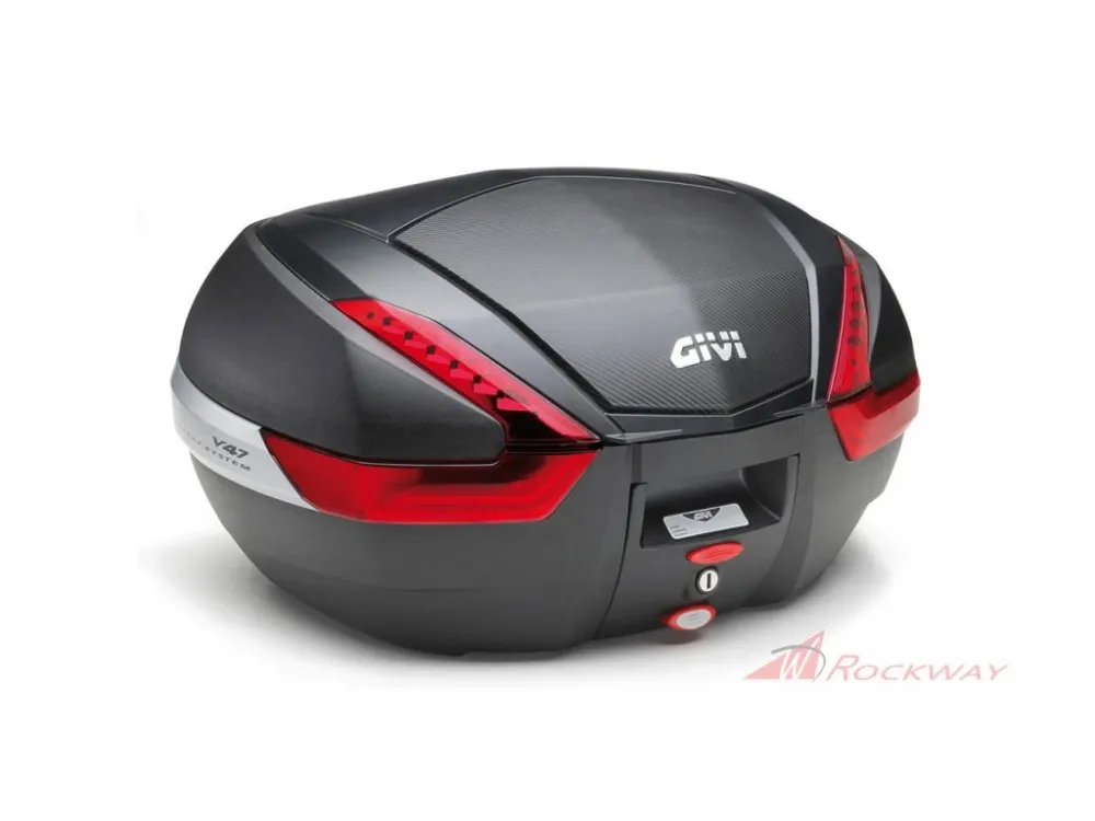 kufr GIVI Monokey V 47NN horní s červenými odrazkami a černým víkem, obj 47 ltr- 5A Levný