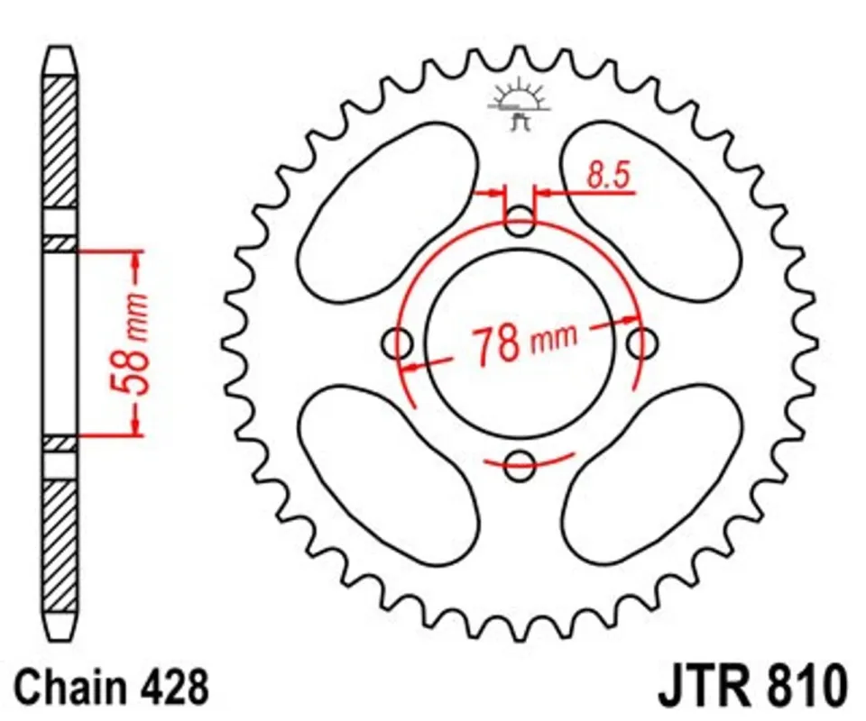 Tovární Cena Řetězová rozeta JT JTR 810-37 37 zubů, 428