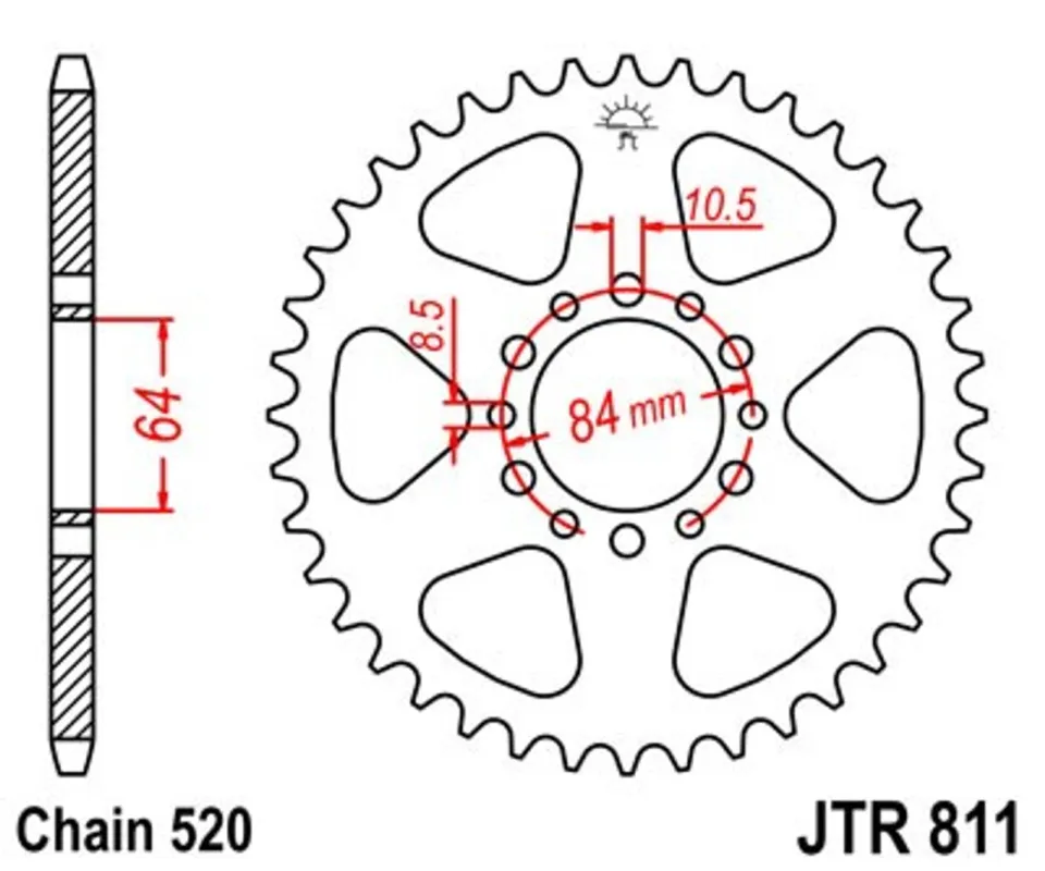 Řetězová rozeta JT JTR 811-46 46 zubů, 520 Kup Teď
