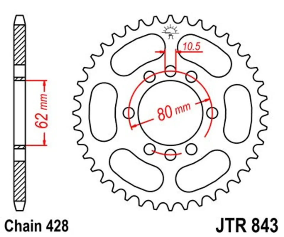 Levný Řetězová rozeta JT JTR 843-39 39 zubů, 428
