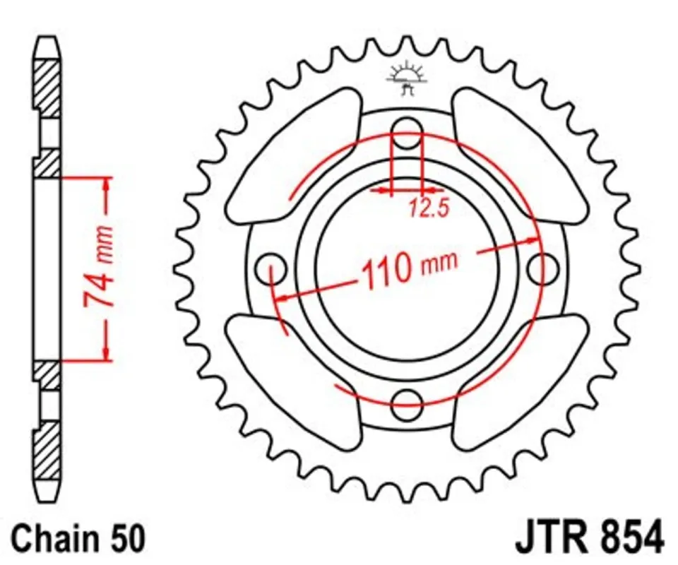 Sleva Řetězová rozeta JT JTR 854-38 38 zubů, 530
