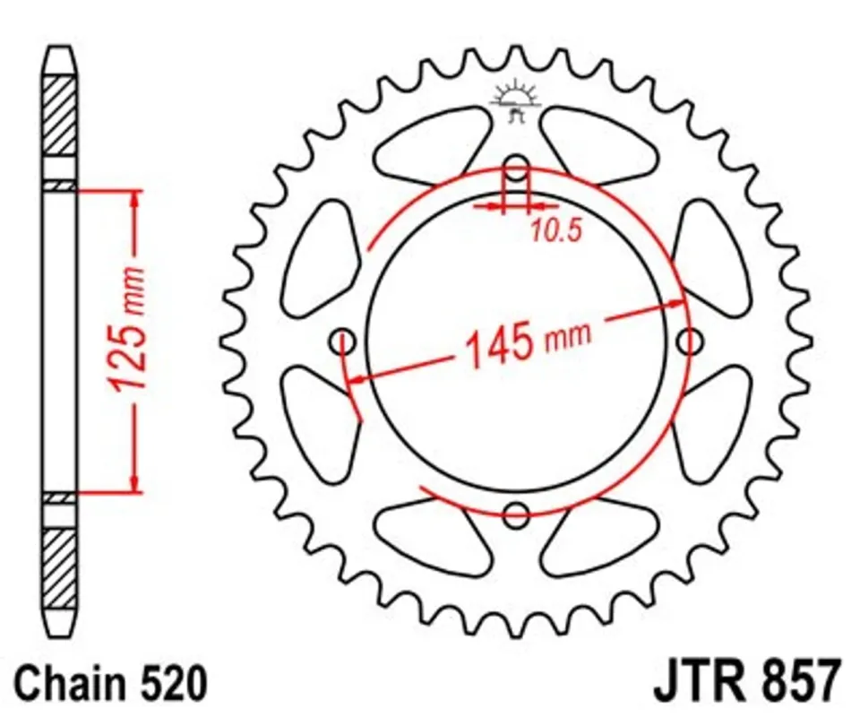 Ověřený Řetězová rozeta JT JTR 857-43 43 zubů, 520