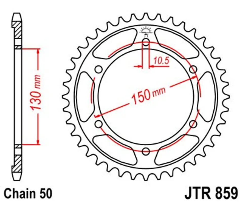 Řetězová rozeta JT JTR 859-42 42 zubů, 530 Výprodej