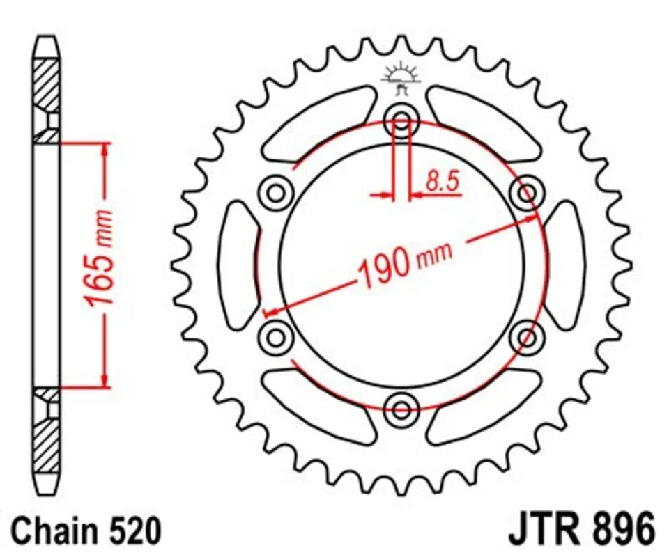 Sleva Řetězová rozeta JT JTR 896-45 45 zubů, 520