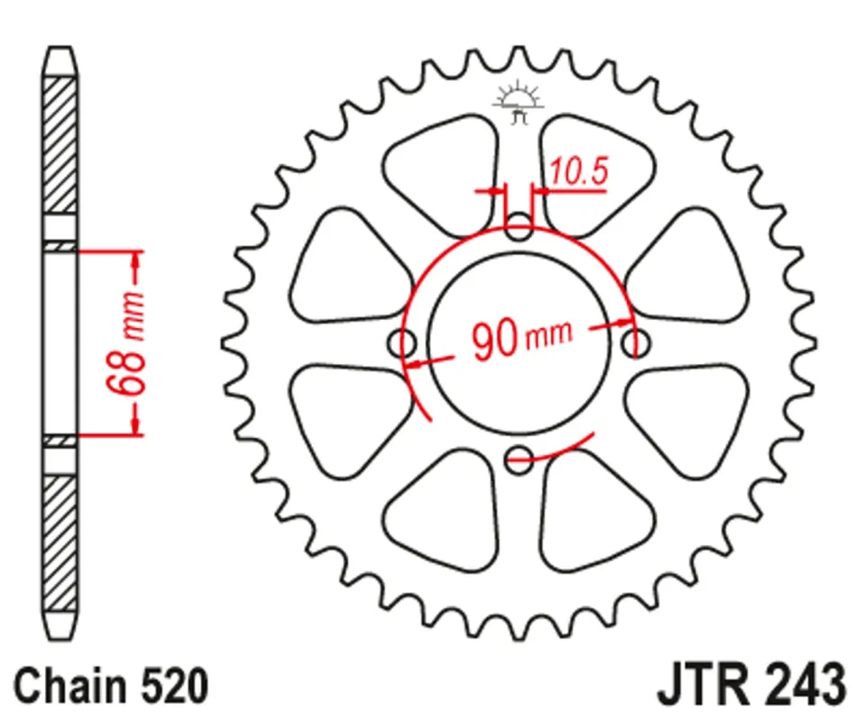 Řetězová rozeta JT JTR 243-42 42 zubů, 520 Kup Teď