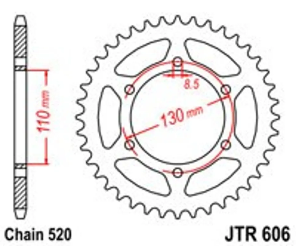 Řetězová rozeta JT JTR 606-43 43 zubů, 520 Expresní Doručení
