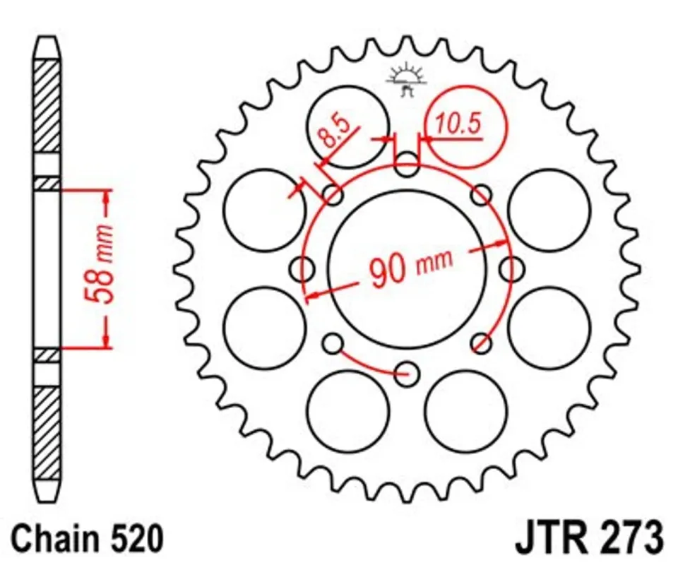 Odeslání Ihned Řetězová rozeta JT JTR 273-40 40 zubů, 520