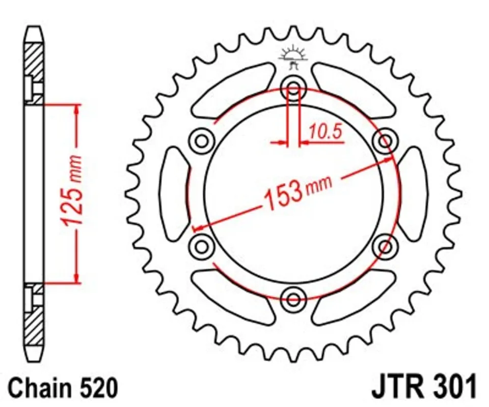 Doprava Zdarma Řetězová rozeta JT JTR 301-39 39 zubů, 520