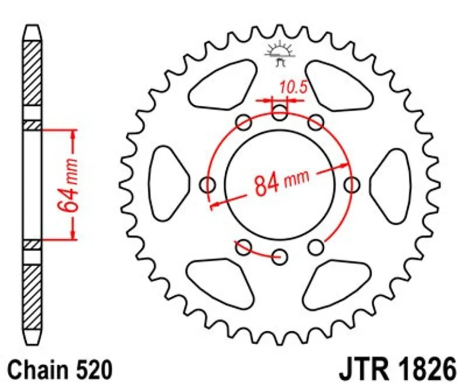 Řetězová rozeta JT JTR 1826-35 35 zubů, 520 Omezená Nabídka