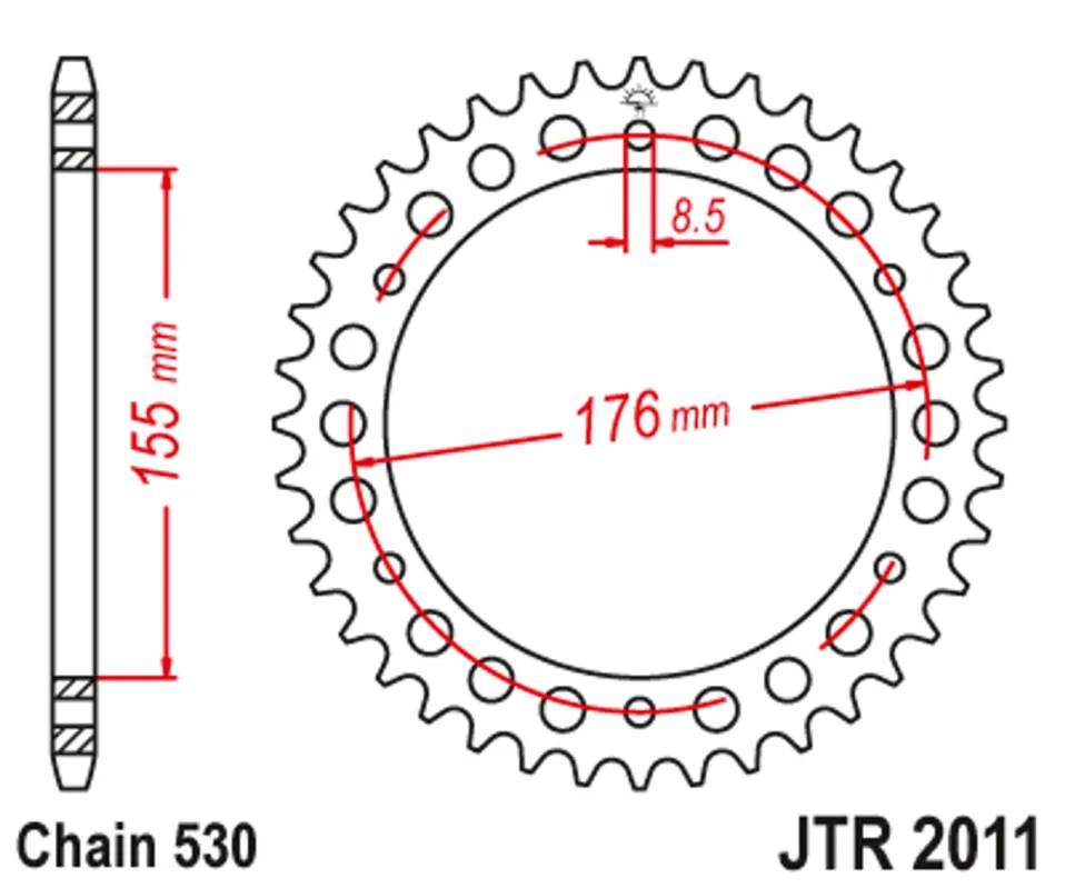 Poslední Šance Řetězová rozeta JT JTR 2011-44 44 zubů, 530