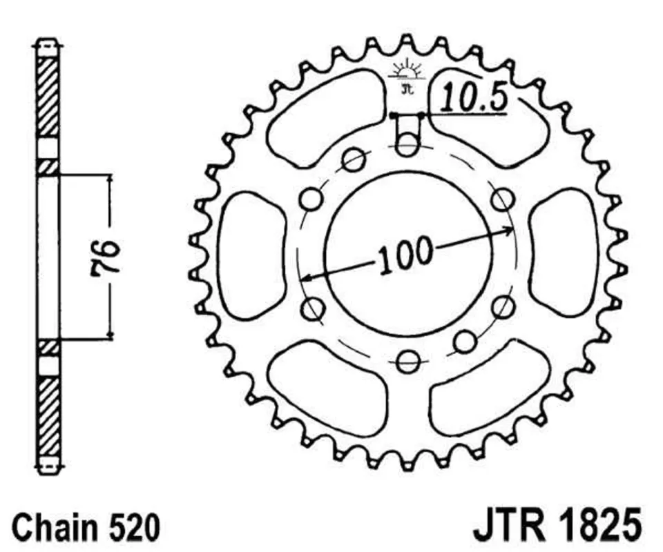Akční Cena Řetězová rozeta JT JTR 1825-45 45 zubů, 520