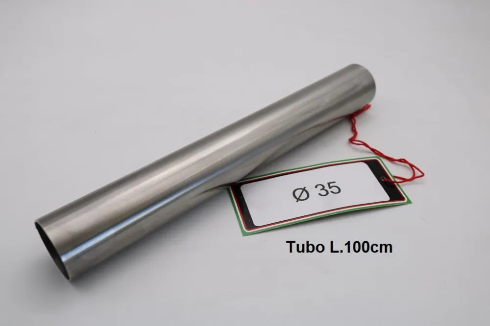 Ověřený Inox svod Aii 304 Tig GPR ES.201 Broušená nerezová ocel L.100cm D.35mm x 1mm