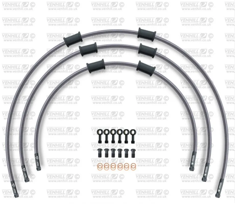 STANDARD Hadice přední brzdy sada Venhill POWERHOSEPLUS APR-10003FB (3 hadice v sadě) Průhledné hadice, černé koncovky Bezpečná Platba