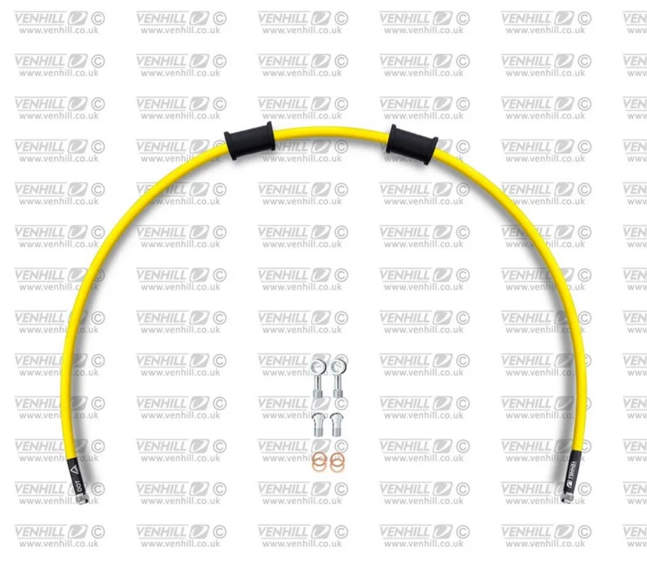 Hadice zadní brzdy Venhill POWERHOSEPLUS YAM-4003R-YE (1 hadice v sadě) žluté hadice, chromové koncovky Finální Výprodej