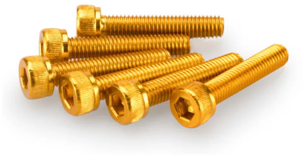 Vysoce Kvalitní PUIG Šrouby ANODIZED 0185G žlutá M5 x 25mm (6ks)
