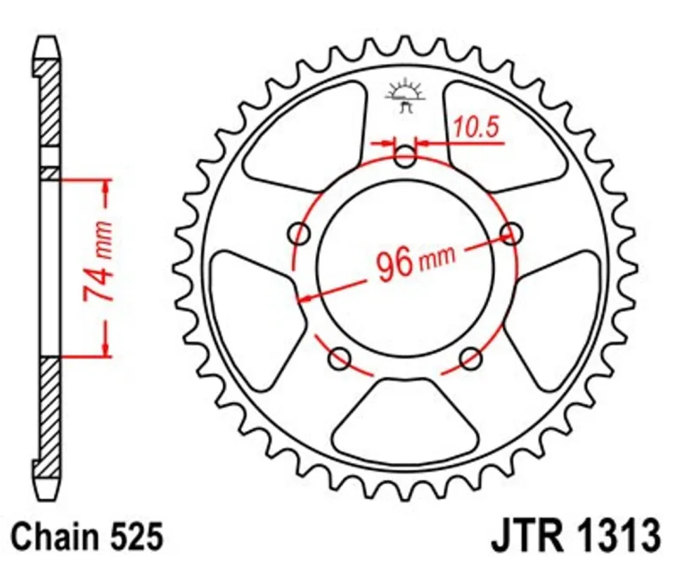 Sleva Řetězová rozeta JT JTR 1313-42 42 zubů, 525