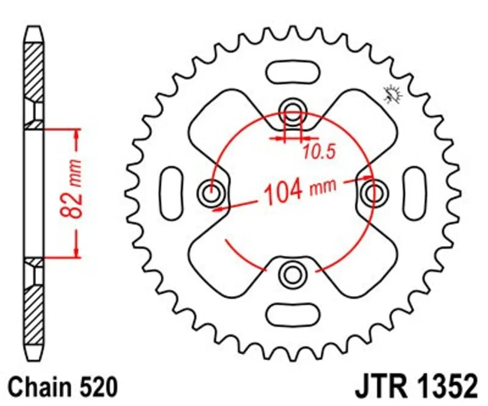 Značkový Řetězová rozeta JT JTR 1352-40 40 zubů, 520