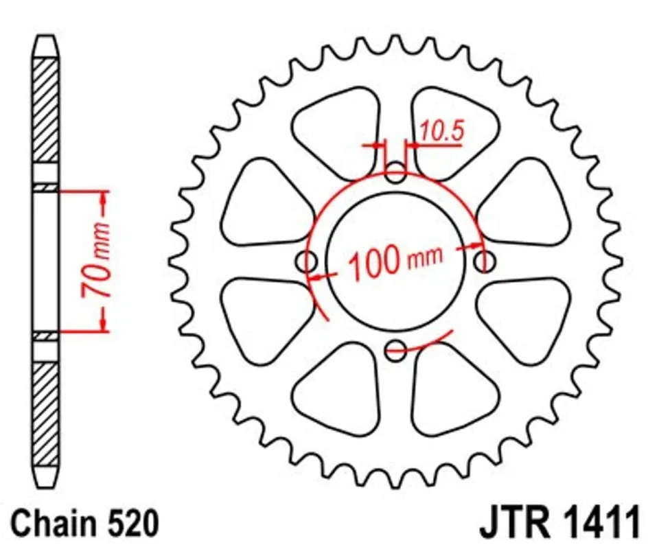 Speciální Cena Řetězová rozeta JT JTR 1411-50 50 zubů, 520