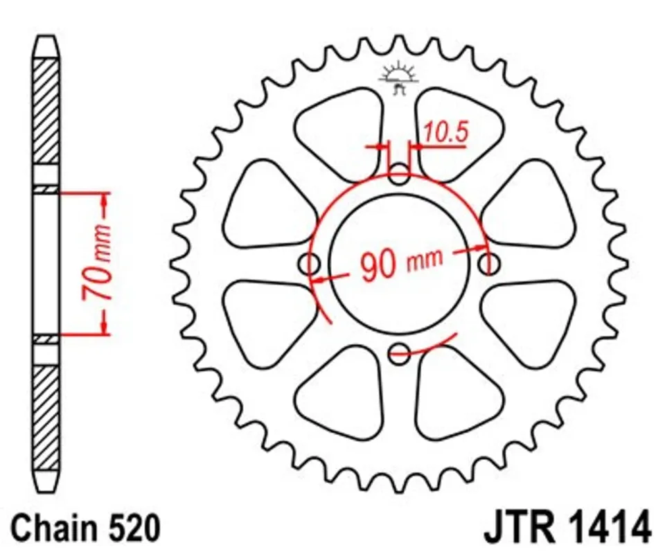 Řetězová rozeta JT JTR 1414-41 41 zubů, 520 Sleva