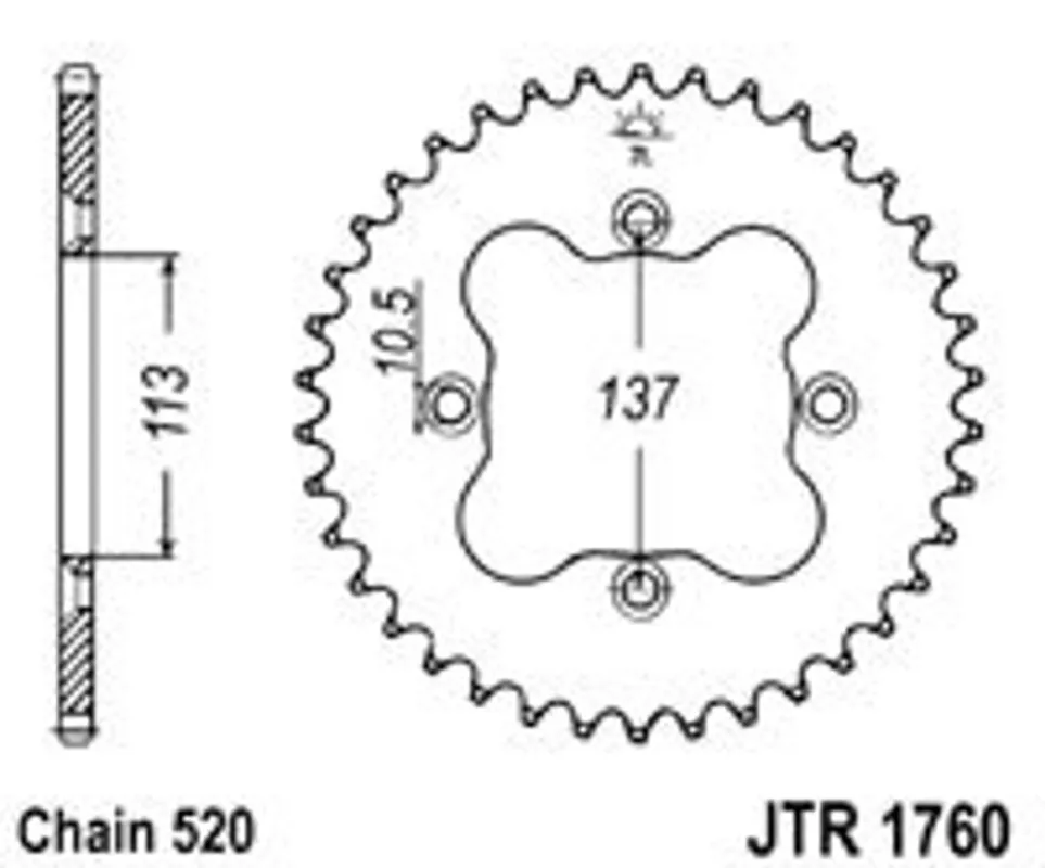 Řetězová rozeta JT JTR 1760-37 37 zubů, 520 Sezónní Sleva