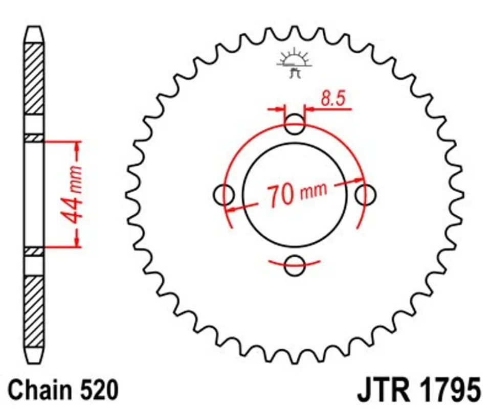 Řetězová rozeta JT JTR 1795-22 22 zubů, 520 Ihned K Objednání