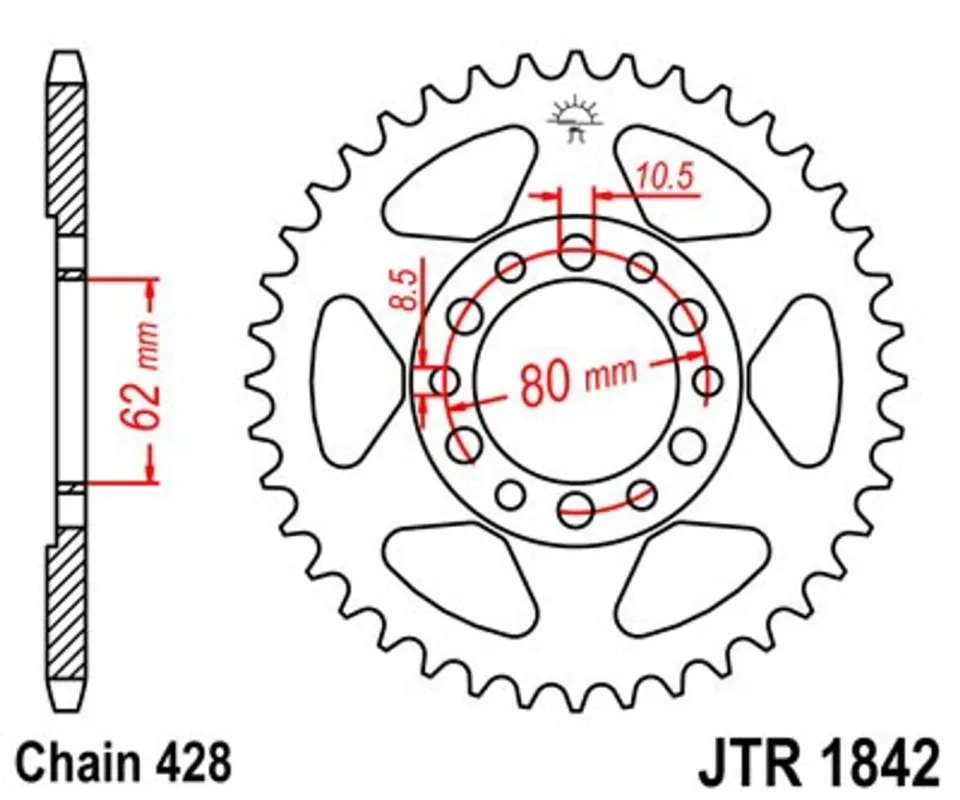 Vrácení Zdarma Řetězová rozeta JT JTR 1842-54 54 zubů, 428