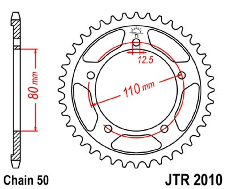 Řetězová rozeta JT JTR 2010-47 47 zubů, 530 Horká Nabídka