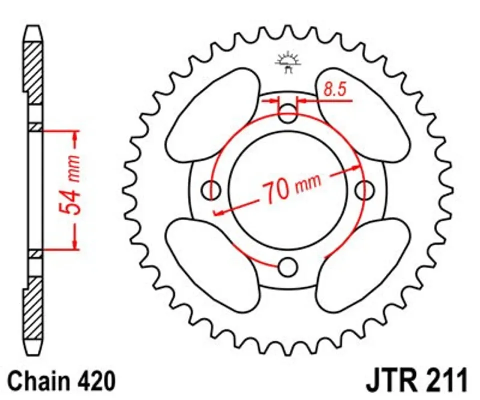 Aktuální Řetězová rozeta JT JTR 211-41 41 zubů, 420