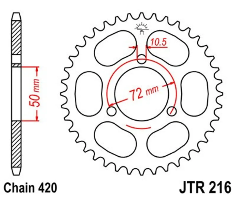 Rychlé Dodání Řetězová rozeta JT JTR 216-37 37 zubů, 420
