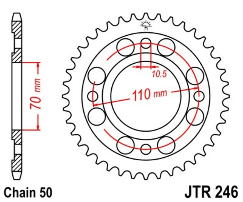 Top Prodej Řetězová rozeta JT JTR 246-34 34 zubů, 530