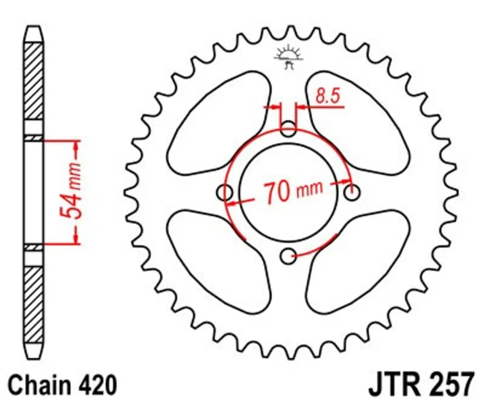 Nová Kolekce Řetězová rozeta JT JTR 257-41 41 zubů, 420