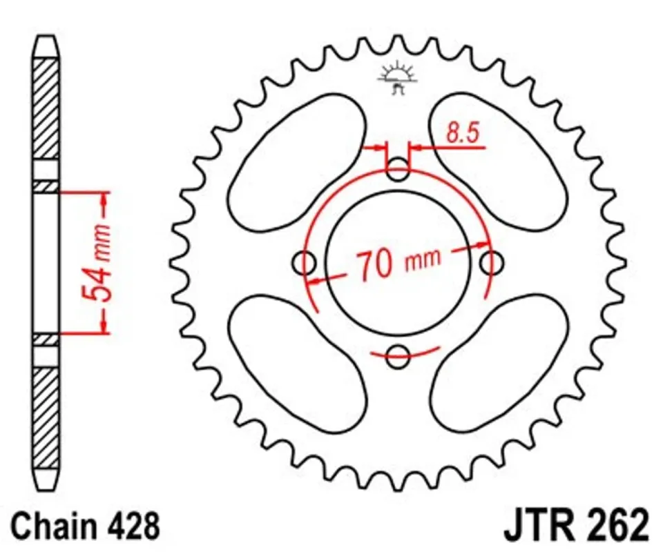 Must-Have Řetězová rozeta JT JTR 262-40 40 zubů, 428