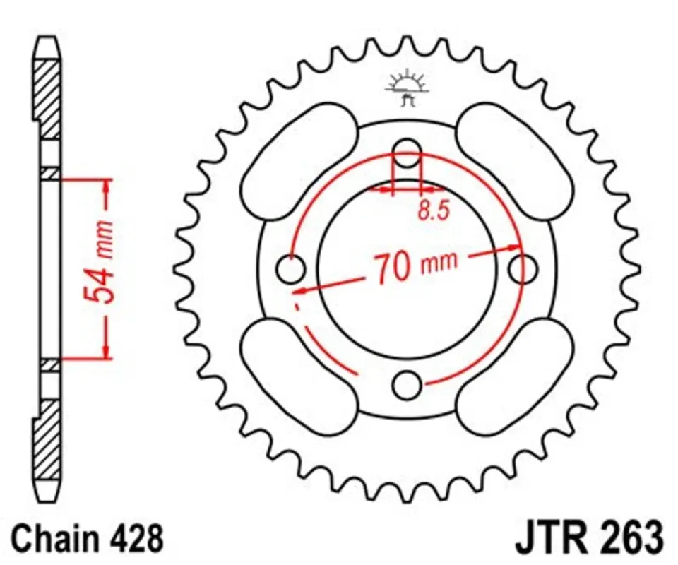 Doprava Zdarma Řetězová rozeta JT JTR 263-45 45 zubů, 428