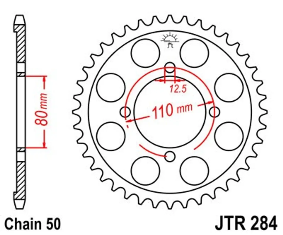 Řetězová rozeta JT JTR 284-43 43 zubů, 530 Objednat Nyní