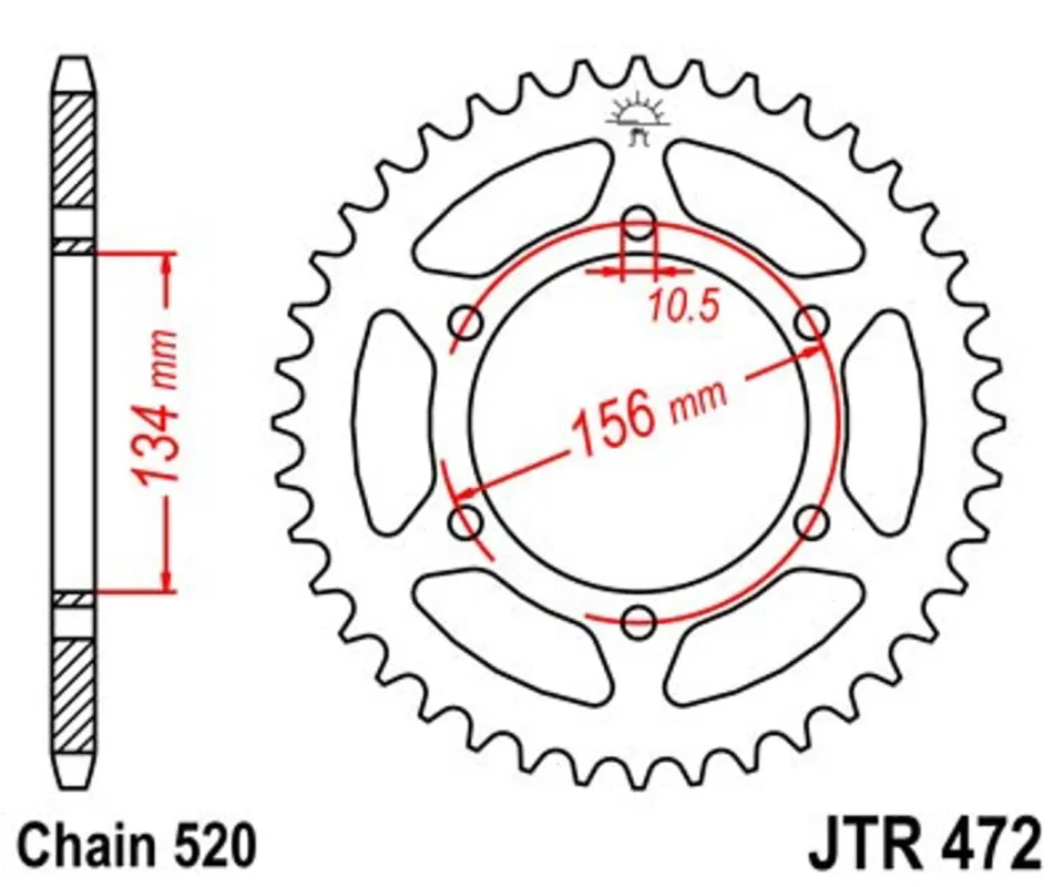 Akční Cena Řetězová rozeta JT JTR 472-48 48 zubů, 520