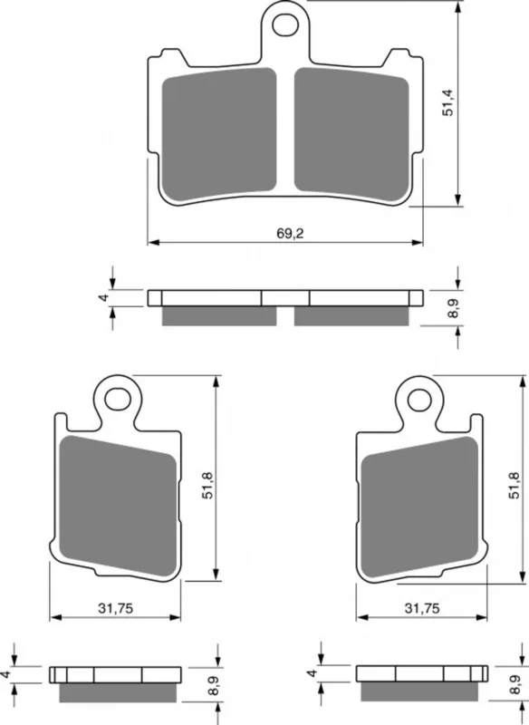 Časově Omezené Brzdové destičky GOLDFREN 298 S3 (1 set = 2pcs small/large)