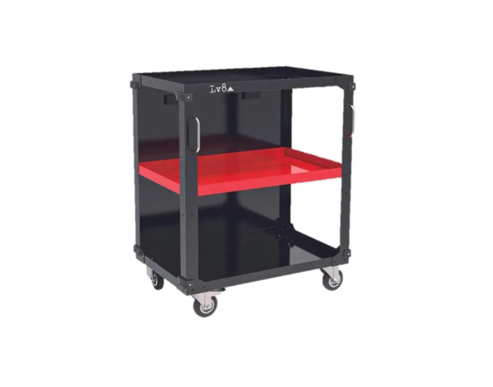Finální Výprodej Trolley with 3 shelves LV8 EQC3RS.7605.R L800 black with red shelves