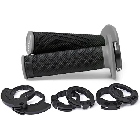 Gripy LOCK-ON D100 (offroad) délka 125/130 mm (6 vaček), DOMINO (černo-šedé) Akční Nabídka