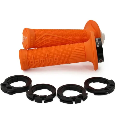 Gripy LOCK-ON D100 (offroad) délka 125/130 mm (4 vačky), DOMINO (oranžové) Super Cena